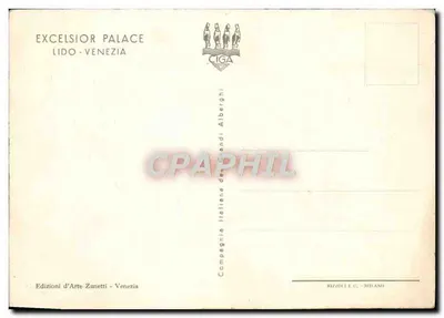 Lido Venezia - Excelsior Palace — widok panoramiczny z pałacu i plaży — Rewers
