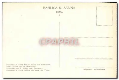 Aventin — S. Sabina widok z Trastevere — Foligravure S.N. Marconi Genova — Rewers