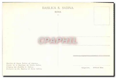 S. Sabina (Aventin) — Basílica de Santa Sabina — Editor: Fotografiati Genova — Verso