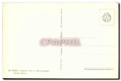 Sibylle Delphique — Krypta Sykstyńska — Reprodukcja wydawnictwa Trunner & Cie, Como — Rewers