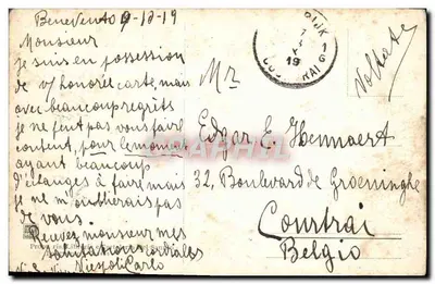 Bilhete postal antigo Benevento Teatro Comunale Vittorio Emanuele — Verso