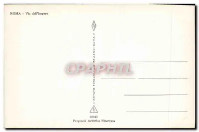 Rzym — Via dell'Impero — widok na Vittoriano i krajobraz miejski — Istituto Fotografico Italiano, nr 80045 — Rewers