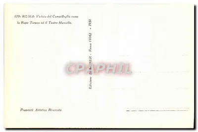 Roma - Vista do Campidoglio em direção à Roche Tarpeia e ao Teatro Marcello — Edição Brignner, n°170 — Verso