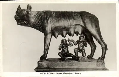 Lupa Capitolina — rzeźba z brązu — Muzeum Kapitolijskie, Rzym — nr 1-708