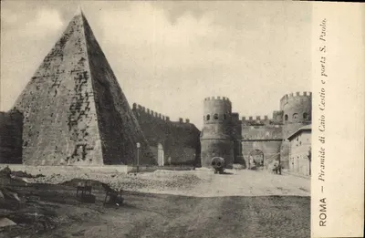 Piramida Caja Cestiusza i brama Cestiusza — Rzym — Fot. Anderson