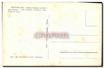 Pozzuoli — Świątynia Glunone obok jeziora Averno — Wyd. Francesco Granito — Rewers