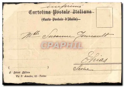 Niewyraźna w Piazza Castello - Torino — Ambrosio, wydawca Via P. Amedeo 16 — Rewers