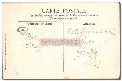 Château avec tour ronde — vue avec étang et reflets — Imprimerie Phototypique de la Havane - Clerbint — Verso