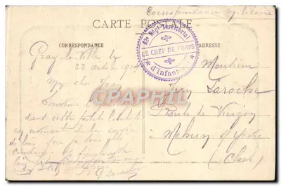 Jeanne d'Arc — Statua w jabłoniu w kościele w Gray-la-Ville — Imp. Lib. A. Bergeret, Gray — Rewers