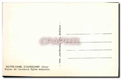 Notre-Dame d'Ourscamp (Oise) — Ruínas da antiga igreja abbatial — Jean-Bernard, editor, St-Etienne — Verso