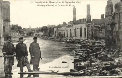 Revigny (Meuse) — A rua de Vitry — Batalha da Marne (6 ao 12 Setembro 1914)