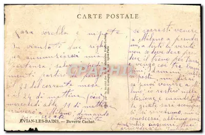 Fonte da estação — Évian-les-Bains — Editora Buvette Cachat — Verso