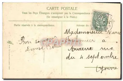 Violetten — antieke ansichtkaart van afscheid aan Marie — K.F. Paris serie 1537 — Achterkant