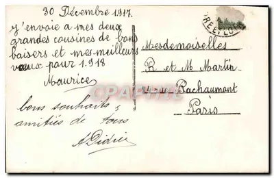 Dois crianças com um homem de neve — Boa Ano — LUX 163 — Verso