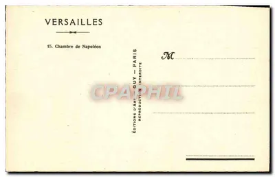 Quarto de Napoleão — Versailles — Edições de Arte Guy — Verso