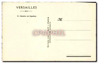 Quarto de Napoleão — Versalhes — Edições d'Art Guy — Verso