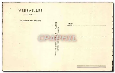 Galeria das Batalhas — Versailles — Edições d'Art Guy — Verso