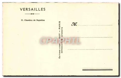 Quarto de Napoleão — Versailles — Éditions d'Art Guy, Paris — Verso