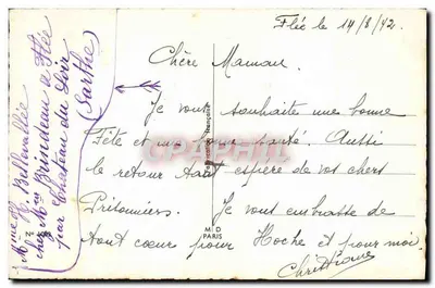 Arranjo de flores — Feliz Aniversário — Fabricado na França N° 1093 — Verso