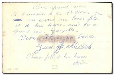 Arranjo de tulipas — Série 4.350 — M.D. Paris — Verso