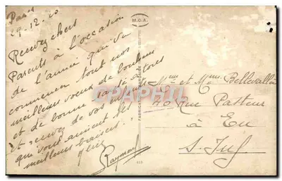 Paysage hivernal — maison rose au bord d'un lac — éditeur M.C.A. (verso) — Verso