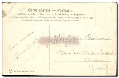 Mulher e cachorro — decoração de gui — editor A.S. série 347 — Verso