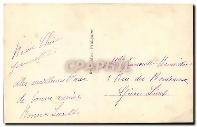 Casal em abraço — Boa Ano — Produção Francesa — Verso