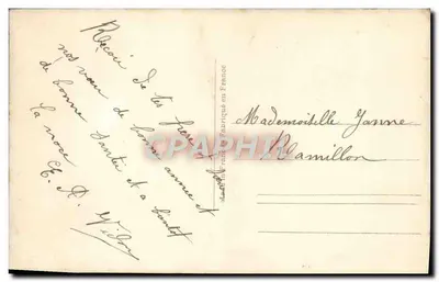 Bukiet fiołków i mimoz — Szczęśliwy Nowy Rok — wydawca P. & D. 508 — Rewers