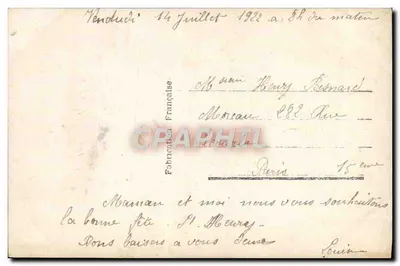 Młody mężczyzna w stroju — 'Bonne Fête' — M. 529 — Rewers