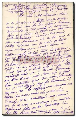 Casal jovem — cena romântica — PC PARIS 1820 — Verso
