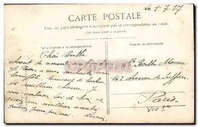 Soldado e mulher em um cenário florestal — Boa Festa — M. Boulanger 130 — Verso