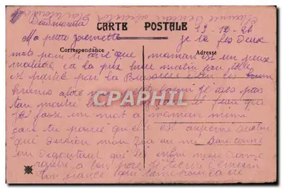 Pássaro e rosa — cartão postal decorativo — Correspondência — Verso