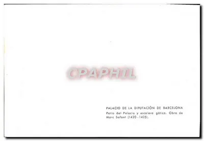 Pátio do Palácio da Diputación de Barcelona — escada gótica — obra de Marc Safont (1420-1425) — Verso