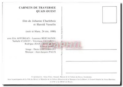 Carnets de Traversée Quais Ouest — filme de Johanne Charlebois e Harold Vasselin — editor: Sirius Imprimerie, Suíça — Verso