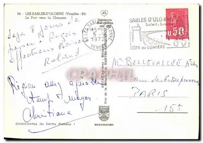 Port w kierunku Chaume — Les Sables-d'Olonne (Vendée) — wydawca Alttaux Frères — Rewers