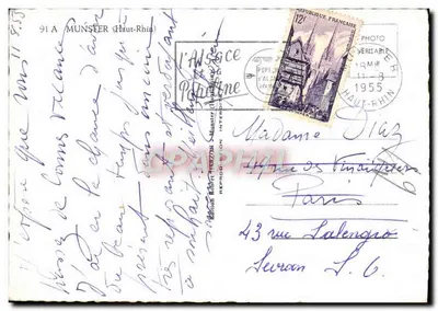 Munster — vista panorâmica e monumentos — editor desconhecido, número de série não visível — Verso
