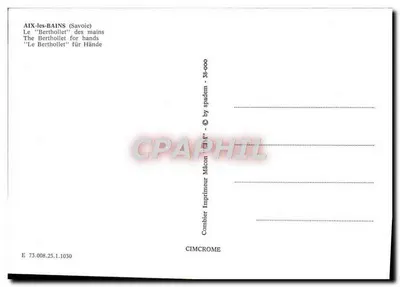 Aix-les-Bains — El 'Berthollet' en las manos — Editor Comblier — Reverso