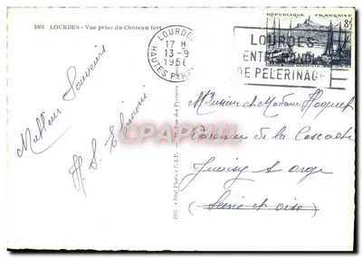 Lourdes — Widok z zamku-fortyfikacji — wydawca Cap, nr (513) — Rewers