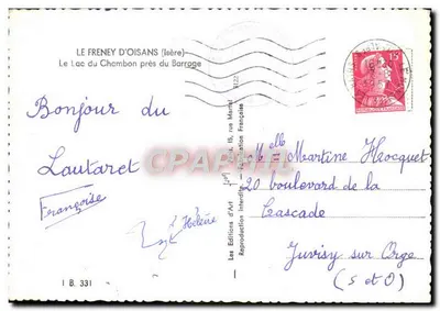 Lago do Chambon perto da Barragem — Le Freney d'Oisans (Isère) — Les Éditions d'Art — Verso