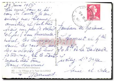 O Village e o Ponte de LANAUD — Produção H.T.L. 6, rua Pierre-Leroy, Limoges — Verso