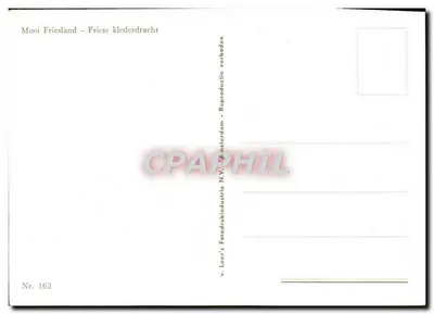 Friesland — Frieses kleederdracht — V. Leer's Fotodrukkindustrie N.V. Amsterdam — Rewers