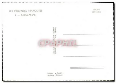 Normandia — Ilustrowana kartka pocztowa — Wydawnictwo ARTAUD i GABY, Nantes — Rewers