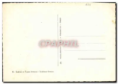 Interior breton — Cenas e Tipos bretones — REAL-PHOTO - PARIS — Verso