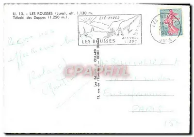 Les Rousses (Jura) — Teleférico das Dappes (1.250 m) — Les Éditions J. Cellard — Verso