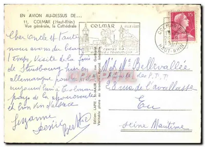 Colmar (Haut-Rhin) — Vista geral, a Catedral — Edição Lapie, St-Maur — Verso