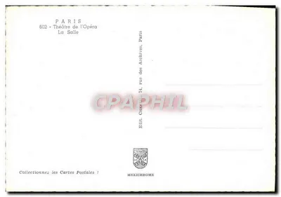 Paris - Teatro da Ópera - A Sala — Coleção das Arquivos, Paris — Verso