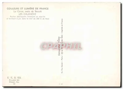 Les Calanche — Zerrissener Felsen, der wie eine Nadel emporragt — Éditions Martel, Paris — Rückseite