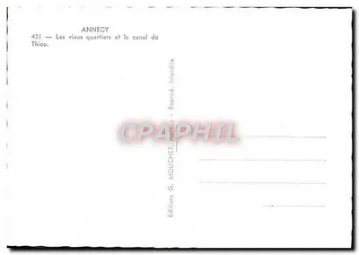 Annecy — Os antigos bairros e o canal do Thiou — Edições G. Mouchet, Annecy, n° 431 — Verso