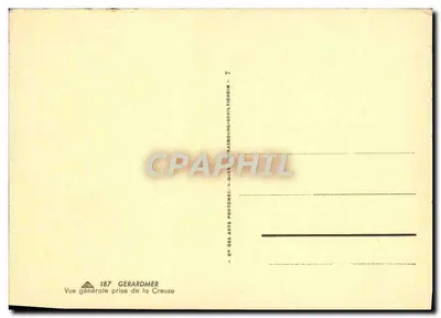 Tarjeta postal moderna Vista general de Gerardmer, Creuse — Reverso