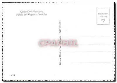 Avignon - Paleis van de Paus - Oostzijde — Edities Rella, n°414 — Achterkant